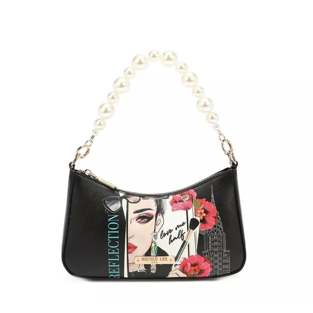 Nicole Lee Black Graphic Women's Bag
